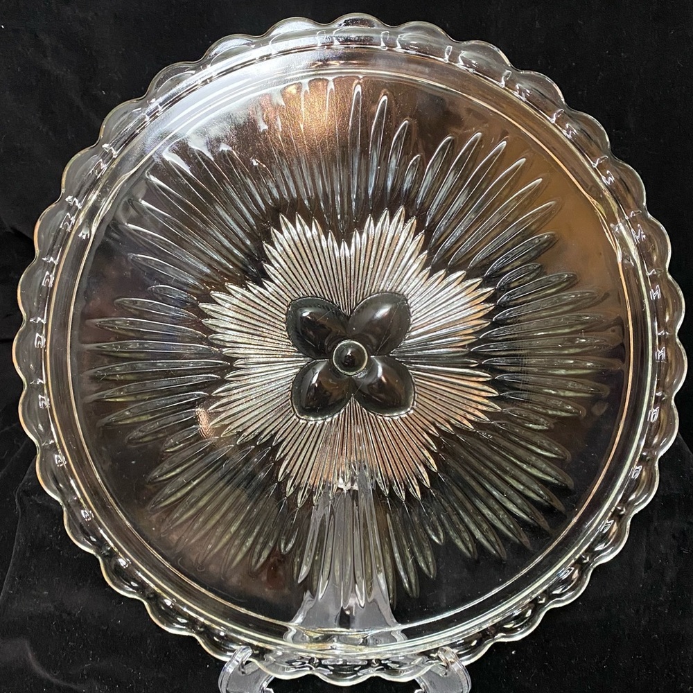 Vintage MCM Indiana Glass Cake Plate/Dessert Plate
